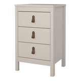 Wooden Bedside Cabinet With 3 Drawers - Barcelona