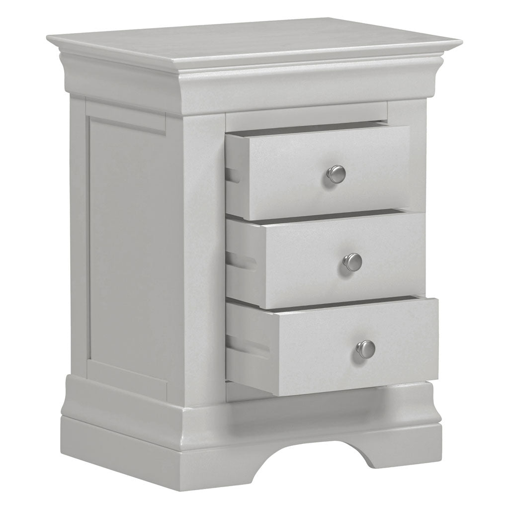 Wooden Bedside Cabinet With 3 Drawers - Bordeaux