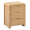 Wooden Bedside Cabinet With 3 Drawers - Curve