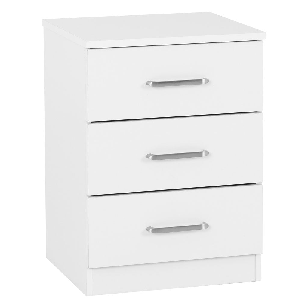 Wooden Bedside Cabinet With 3 Drawers - Dakota