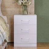 Wooden Bedside Cabinet With 3 Drawers - Dakota