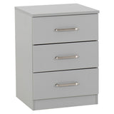 Wooden Bedside Cabinet With 3 Drawers - Dakota