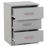 Wooden Bedside Cabinet With 3 Drawers - Dakota