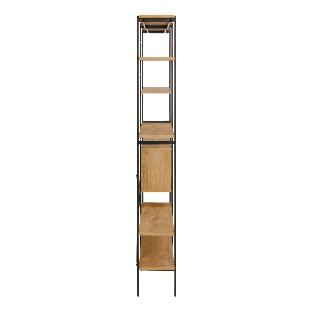 Wooden Bookcase With 1 Sliding Door And 5 Shelves - Angus