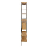 Wooden Bookcase With 1 Sliding Door And 5 Shelves - Angus