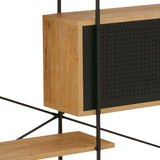 Wooden Bookcase With 1 Sliding Door And 5 Shelves - Angus