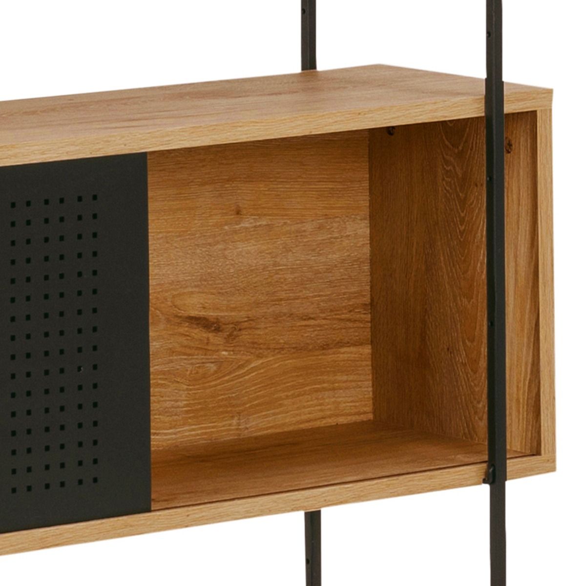 Wooden Bookcase With 1 Sliding Door And 5 Shelves - Angus