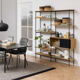 Wooden Bookcase With 1 Sliding Door And 5 Shelves - Angus