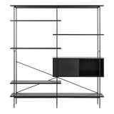 Wooden Bookcase With 1 Sliding Door And 5 Shelves - Angus