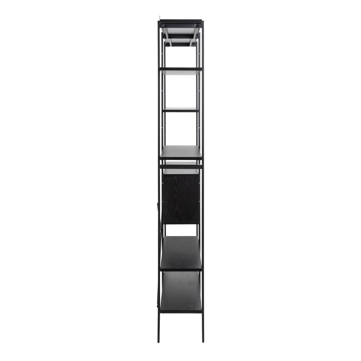Wooden Bookcase With 1 Sliding Door And 5 Shelves - Angus