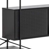 Wooden Bookcase With 1 Sliding Door And 5 Shelves - Angus