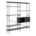 Wooden Bookcase With 1 Sliding Door And 5 Shelves - Angus