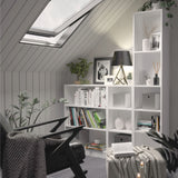 Wooden Bookcase With 2 Shelves Low And Narrow - Basic