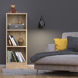 Wooden Bookcase With 2 Shelves Low And Narrow - Basic