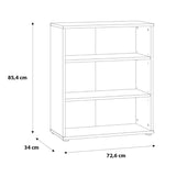 Wooden Bookcase Low And Wide With 2 Shelves - Essential