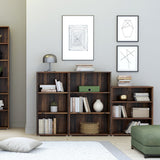 Wooden Bookcase Low And Wide With 2 Shelves - Essential