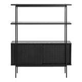 Wooden Bookcase Small With 2 Sliding Doors - Angus