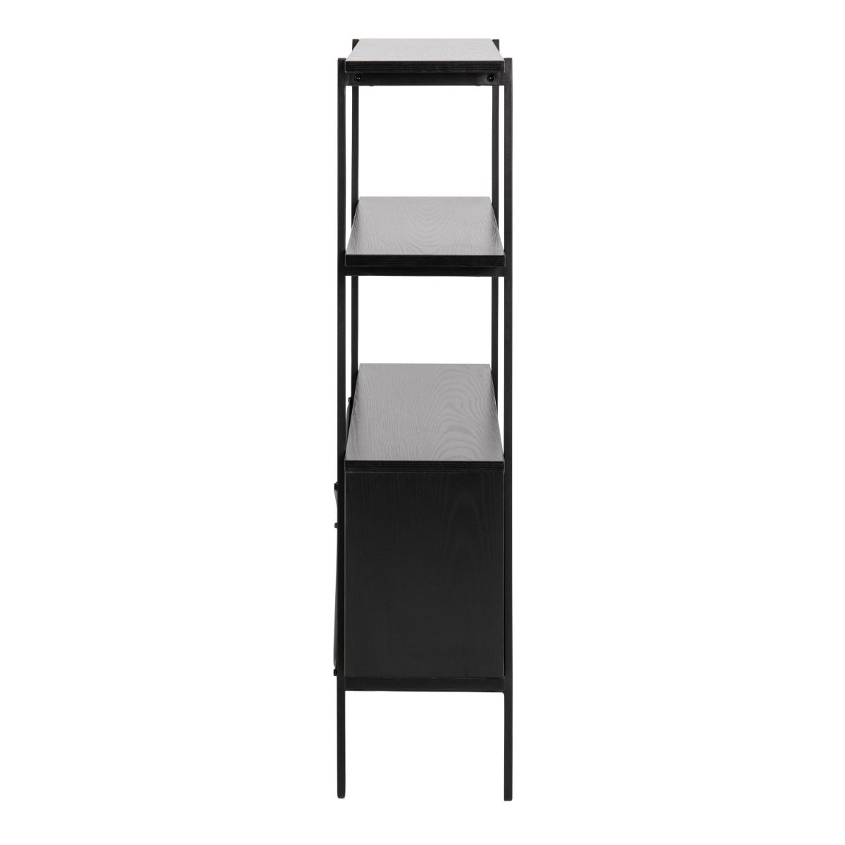 Wooden Bookcase Small With 2 Sliding Doors - Angus