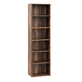 Wooden Bookcase Tall And Narrow With 5 Shelves - Essential