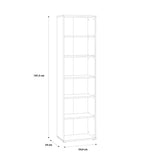 Wooden Bookcase Tall And Narrow With 5 Shelves - Essential