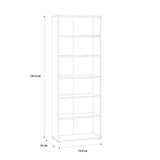 Wooden Bookcase Tall And Wide With 5 Shelves - Essential
