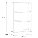 Wooden Bookcase Wide With 2 Shelves - Essential