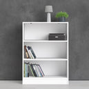Wooden Bookcase With 2 Shelves Low And Wide - Basic