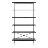 Wooden Bookcase With 5 Shelves - Angus
