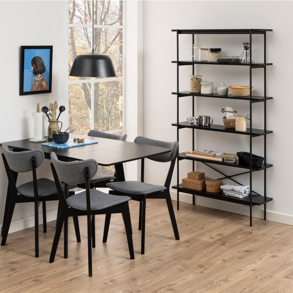 Wooden Bookcase With 5 Shelves - Angus