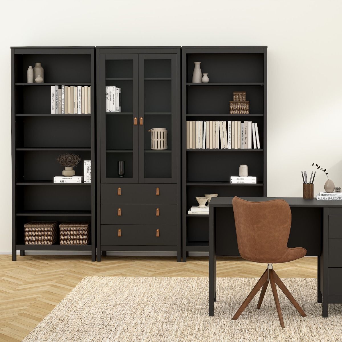 Wooden Bookcase With 5 Shelves - Barcelona