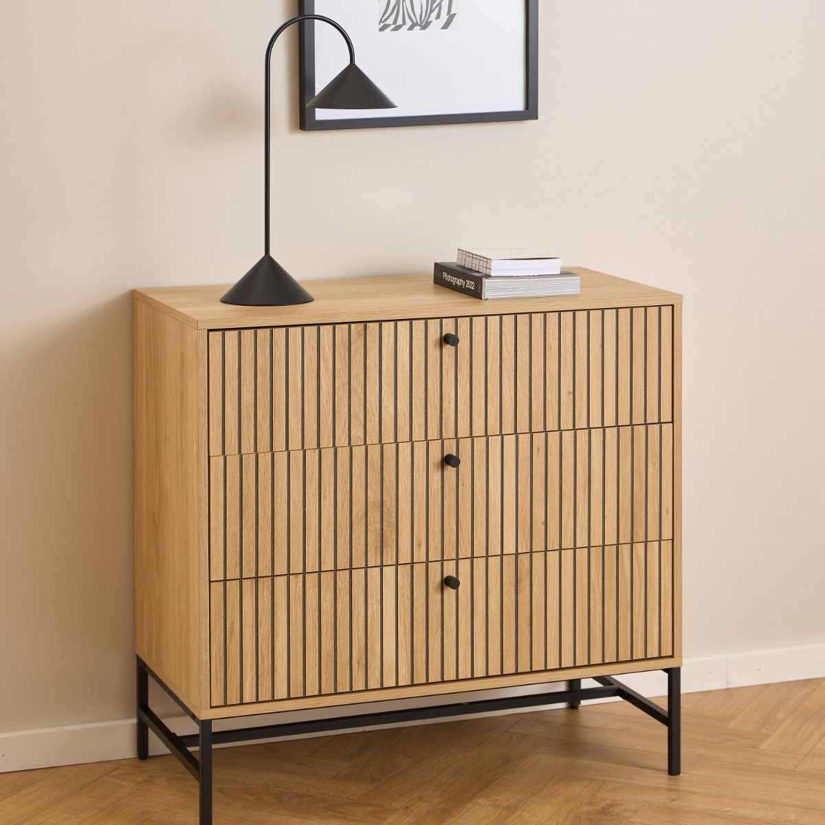 Wooden Chest Of 3 Drawers - Albany