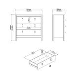 Wooden Chest Of 3 Drawers - Barcelona
