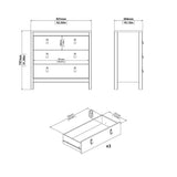 Wooden Chest Of 3 Drawers - Barcelona