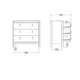Wooden Chest Of 3 Drawers - Barcelona