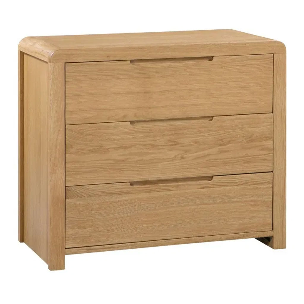 Wooden Chest Of 3 Drawers - Curve