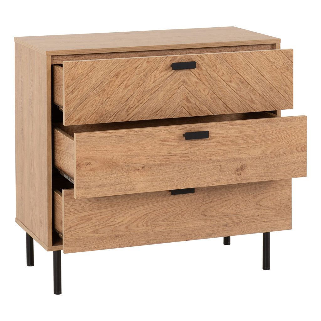 Wooden Chest Of 3 Drawers - Leon