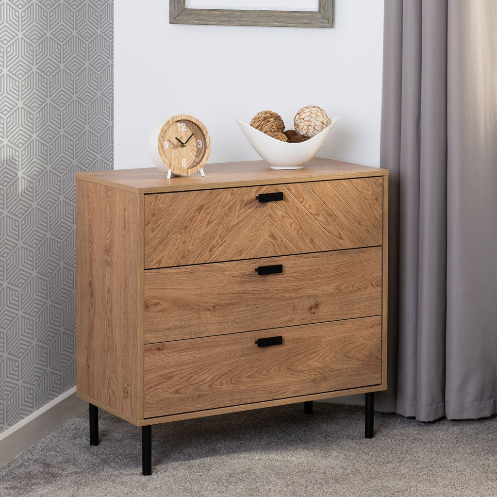 Wooden Chest Of 3 Drawers - Leon
