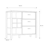 Wooden Chest Of 3 Drawers With Wine Rack - High Rock