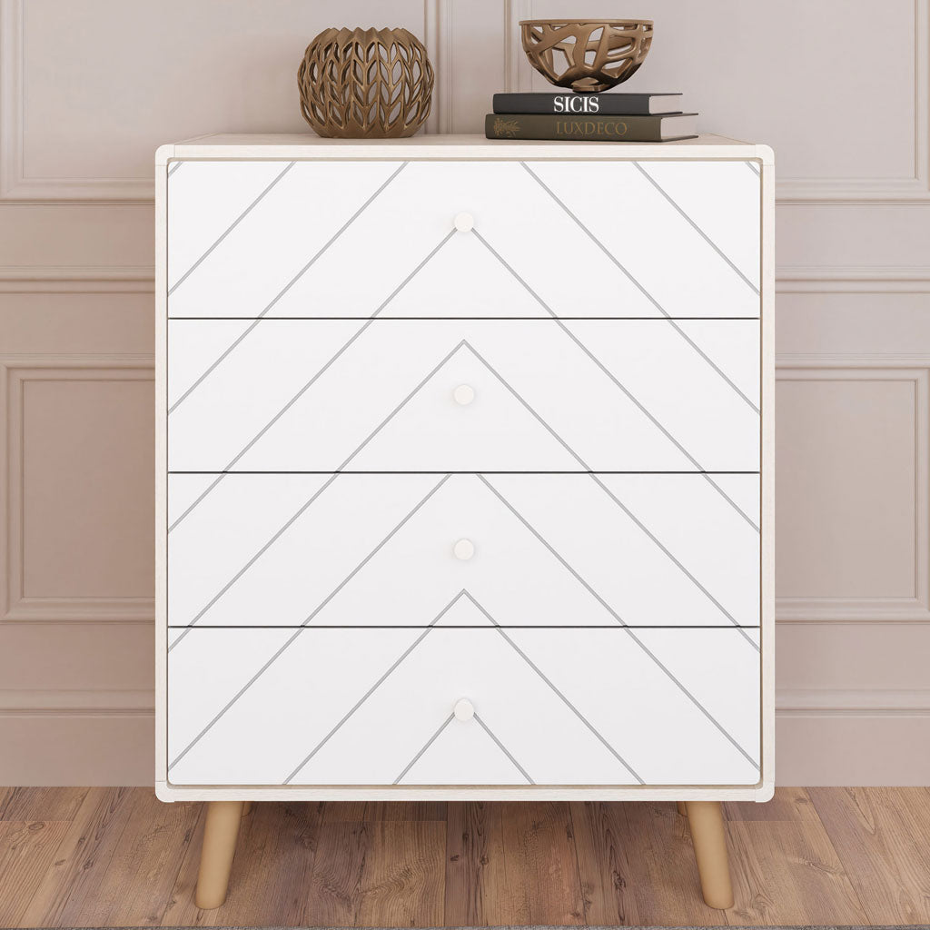 Wooden Chest Of 4 Drawers - Dixie