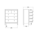 Wooden Chest Of 5 Drawers - Barcelona