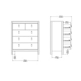 Wooden Chest Of 5 Drawers - Barcelona