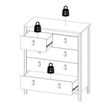 Wooden Chest Of 5 Drawers - Barcelona