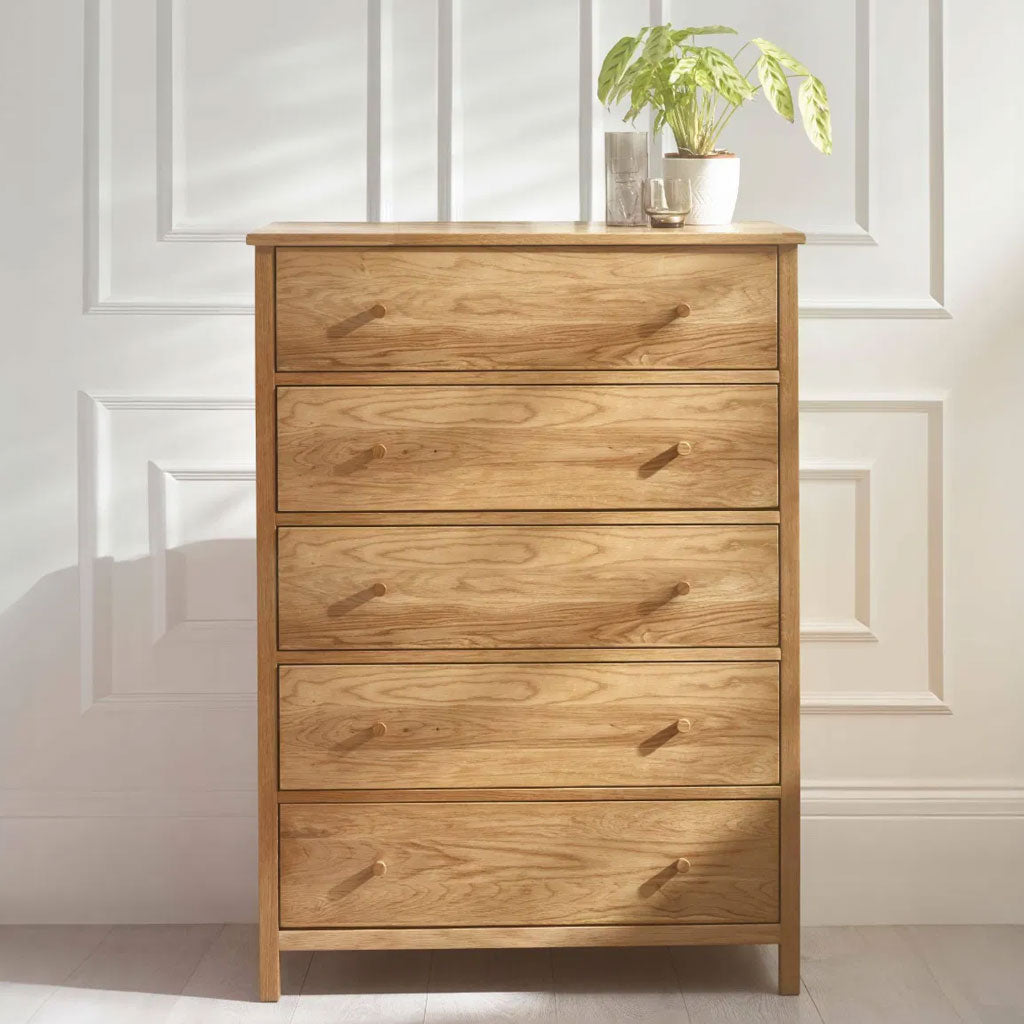 Wooden Chest Of 5 Drawers - Coxmoor