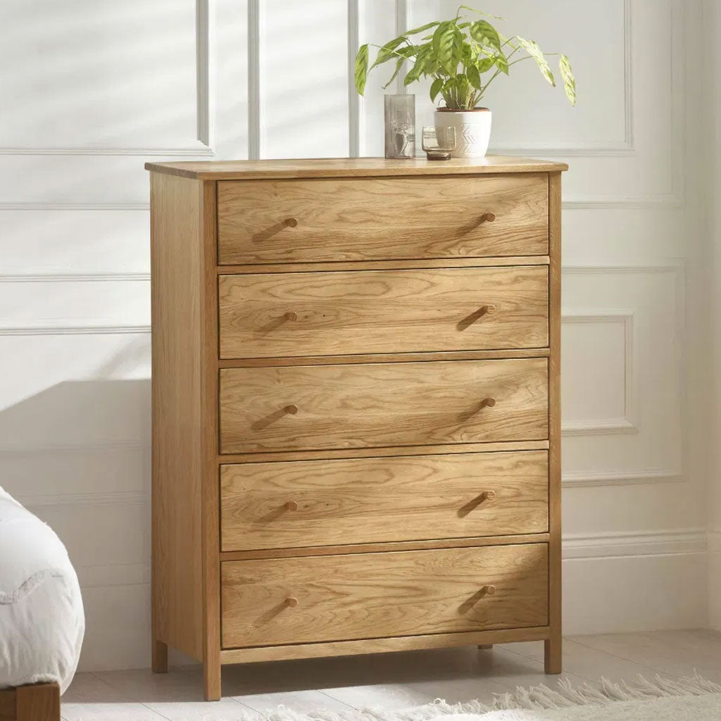 Wooden Chest Of 5 Drawers - Coxmoor