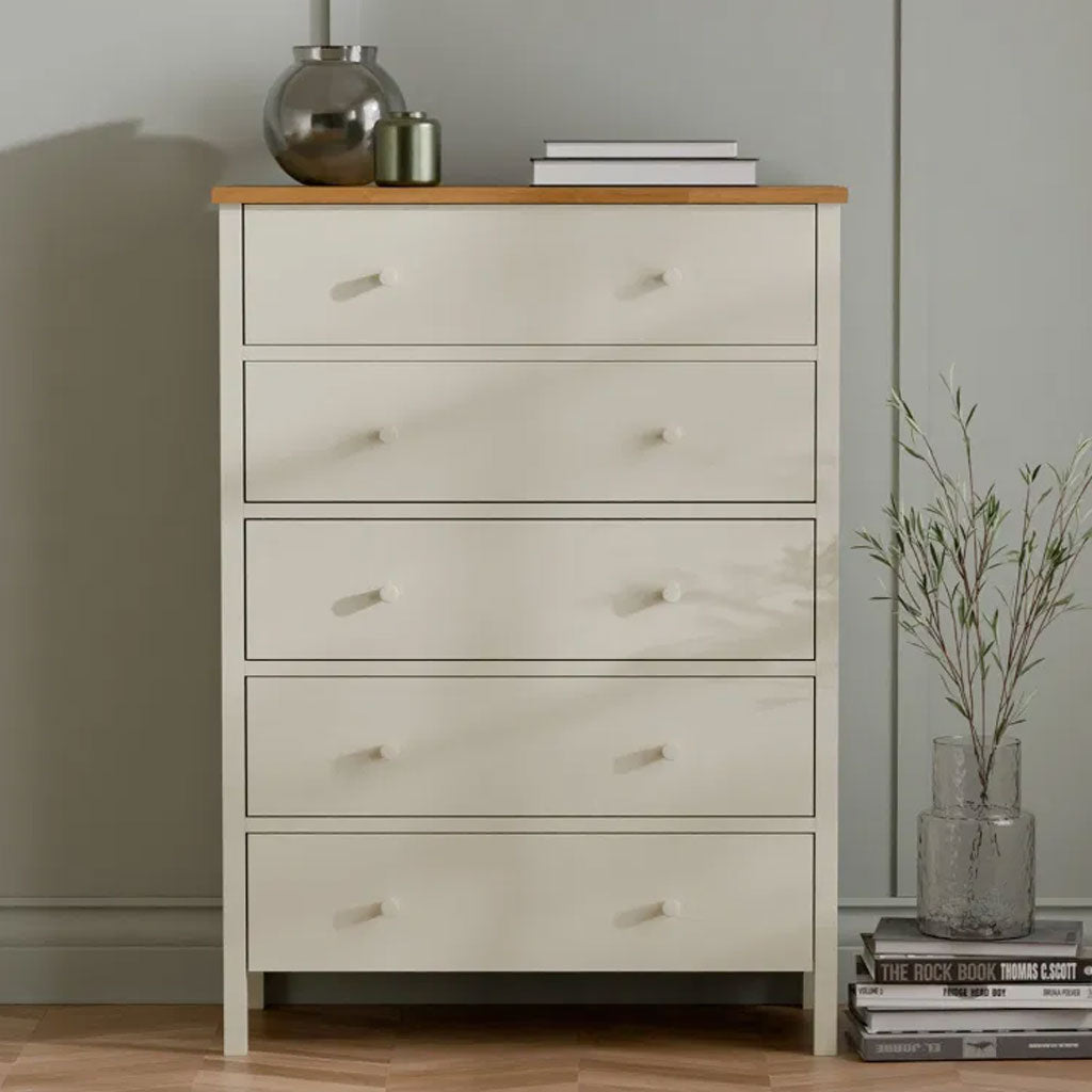 Wooden Chest Of 5 Drawers - Coxmoor