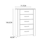Wooden Chest Of 5 Drawers Narrow - Bohol