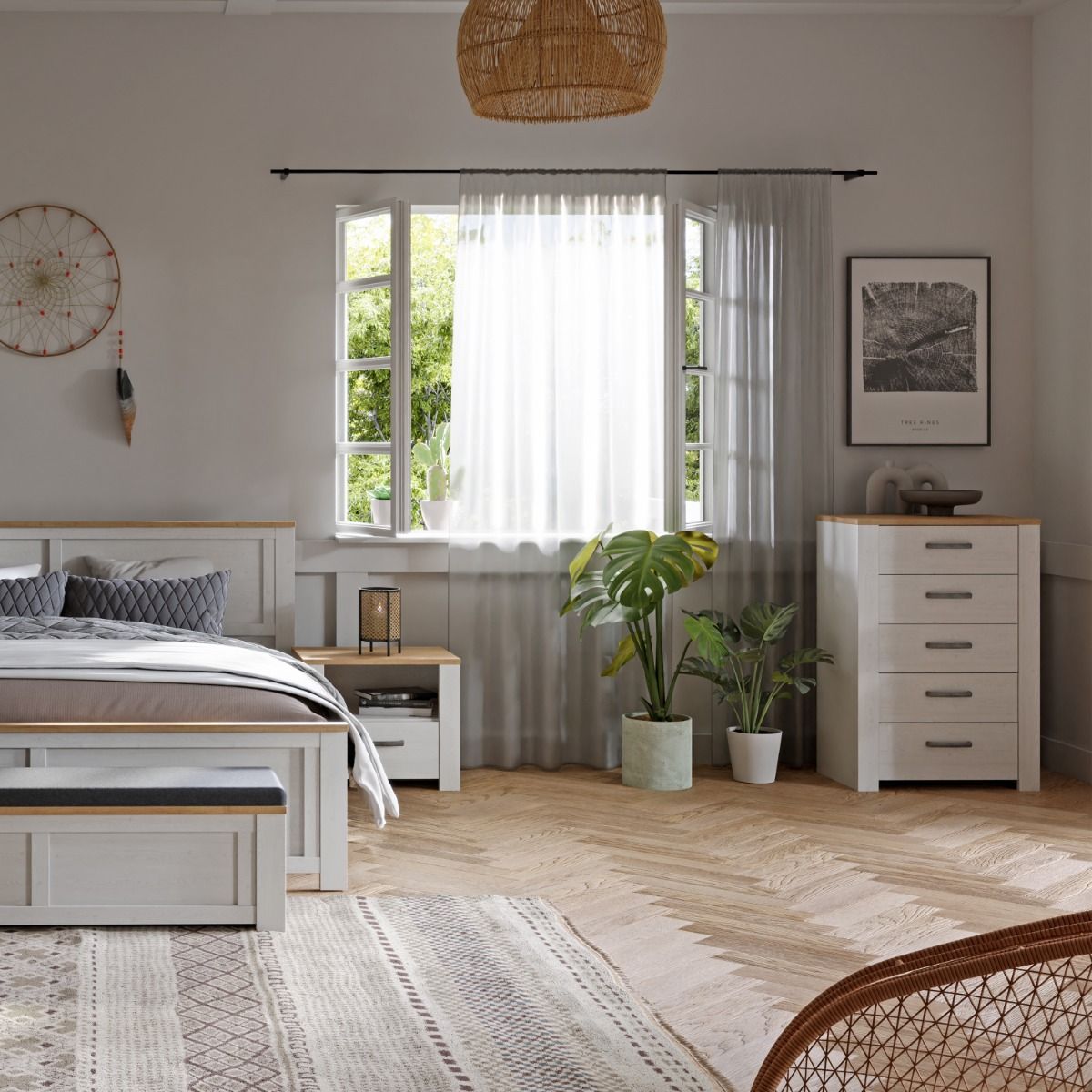 Wooden Chest Of 5 Drawers Narrow - Bohol