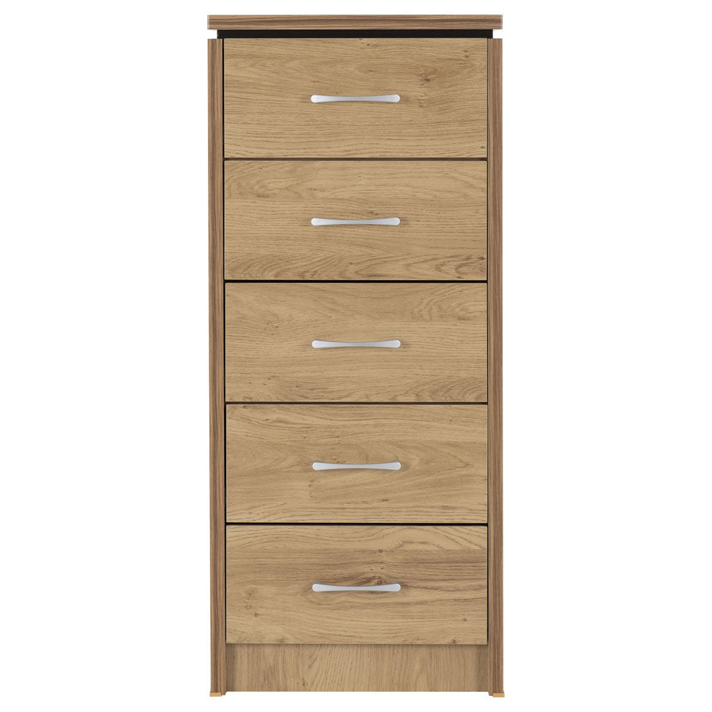 Wooden Chest Of 5 Drawers Narrow - Charles