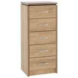 Wooden Chest Of 5 Drawers Narrow - Charles