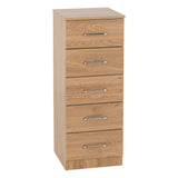 Wooden Chest Of 5 Drawers Narrow - Dakota